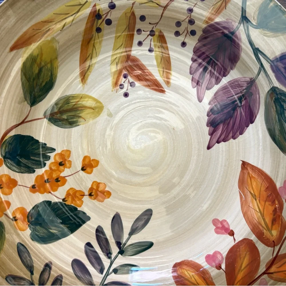 Home Trends Shadowwood Floral Autumn Leaves 9.5